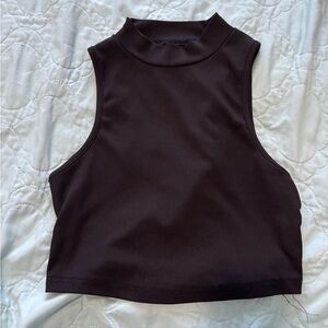 Sleeveless Black Ribbed Top